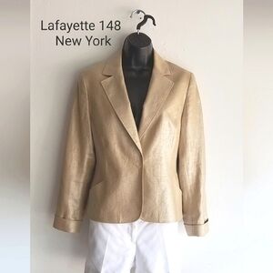 Lafayette 148 New York Linen Metallic Blazer